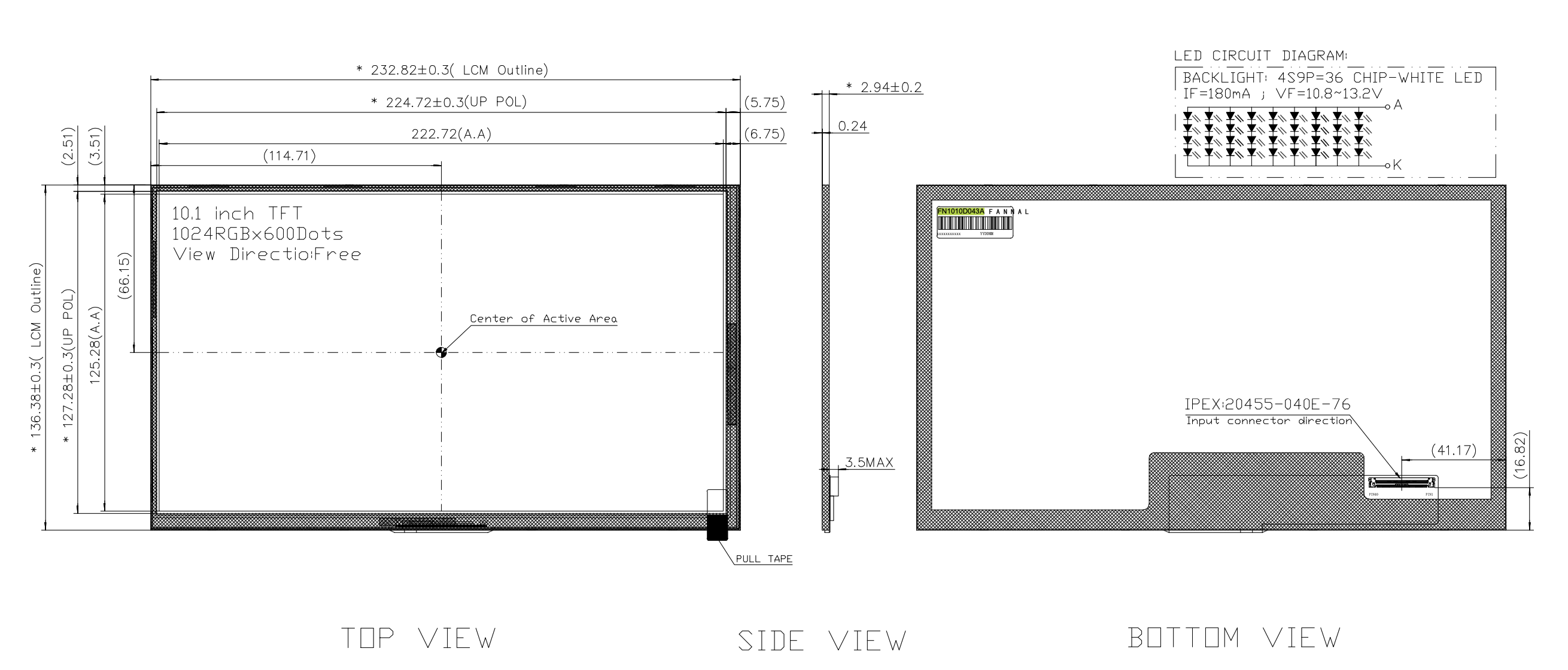 Especificaciones FN1010D043A