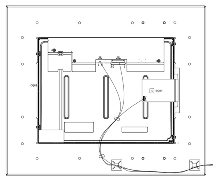 Monitor táctil industrial de 15 pulgadas.