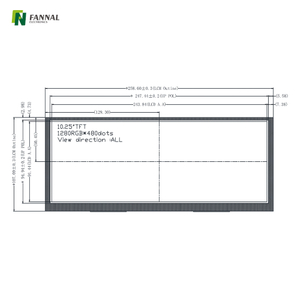 LCD TFT industrial de temperatura amplia de 10,25' | 1280×800 LVDS